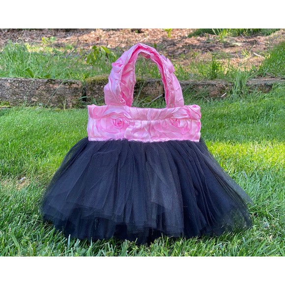 Gothic Baby Princess Tote, Gothic Bride Tote, Gothic Wedding, Black Pink Tote - Picture 1 of 3